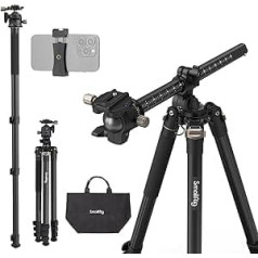 SMALLRIG 73 collu kameras statīvs, 360° rotējoša centra kolonna, horizontāls statīvs, monopods, ar viedtālruņa turētāju, DSLR videokameras pārnēsāšanas soma, maksimālā slodze 22 mārciņas 10 kg - 4288