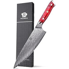 WILDMOK šefpavāra nazis, 20 cm Damaskas japāņu šefpavāra nazis, Damaskas Santoku nazis, japāņu VG10 tērauda sveķu rokturis, japāņu Damaskas virtuves pavāra nazis