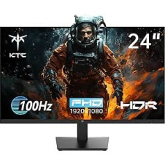 KTC spēļu monitors 24 collas, 100 Hz, Full HD 1080p 1920 x 1080, Freesync un G-sinhronizācija, VA bez rāmja datora ekrāns, 104% sRGB, Eye Care datora ekrāns, VESA 100 x 100 mm, H24V1, melns