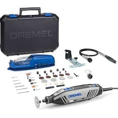 Dremel 4250 rotējošais rīks 175 W, vairāku instrumentu komplekts ar 3 pielikumiem un 45 piederumiem, 175 W motors ar elektronisku atgriezenisko saiti, maināms ātrums 5000-35000 apgr./min