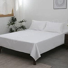 Bettlaken für Kingsize-Betten, 275 x 275 cm, 100 % Baumwollsatin, Fadenzahl 300, einfarbig, weiß, luxuriös, seidig, atmungsaktiv, natürlich, 5-Sterne-Hotel-Qualität.