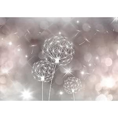 Runa Art Photo Wallpaper, Dandelion, Abstract, Modern, Non Woven, for Living Room, Bedroom, Hallway, Made in Germany, Grey, Beige, 9174010a