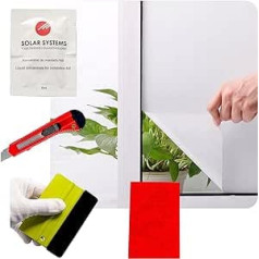 Solar Systems Window Film - Matte Window Film - White Window Film - Self-Adhesive Film for the Window - Ensures Discretion - Film Mounting Kit (100 x 200 cm)