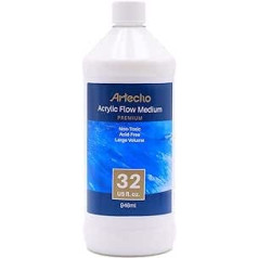 Artecho Pouring Medium 946 ml (32 oz) akrila krāsām, Akrila krāsu vidēja ieliešana, uzlabo akrila krāsu plūsmas īpašības