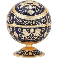 Akozon Round 1 Piece Portable Ashtray Round Ball Home Hotel Wedding Gift Collectibles Two Colours (Dark Blue)