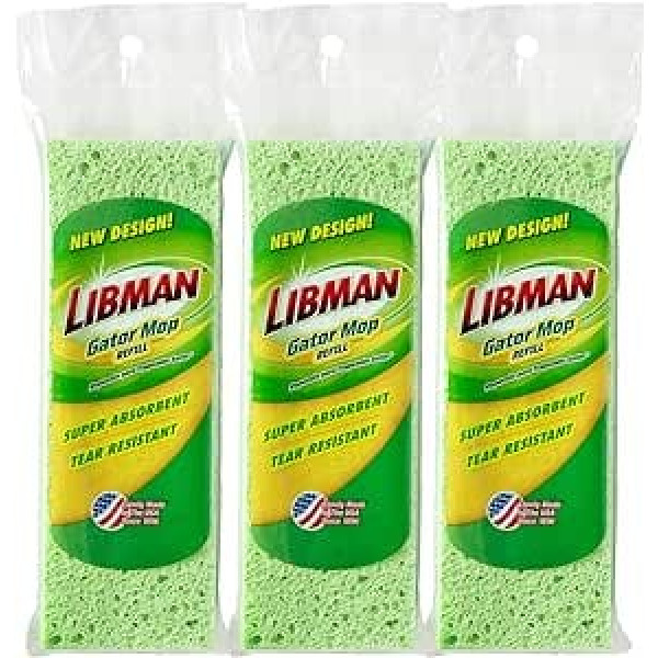 Libman 3 x Gator Mop Refill Pulp Green 8,75 in Sponge 3