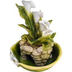 abc HOME living Calla Indoor Fountain Polyresin Approx. 31 cm Diameter x 34 cm Height