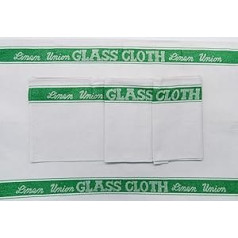 Lex's Linen Union Cotton Blend stikla lupatas — iepakojumā 4 gab., zaļa, 50 x 76 cm