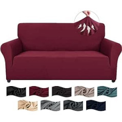 CYCMACO dīvāna pārvalks 2 sēdvietas ar roku balstiem, neslīdošs dīvāna aizsargs, elastīgs dīvāna pārvalks kaķiem, mazgājams dīvāna pārvalks, aizsargapvalks dīvāns, bordo sarkans
