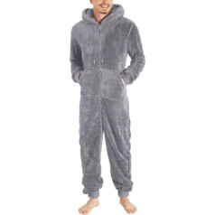 DondPO Men's Jumpsuit, Funny Blanket One-Piece Stitch Pajamas, Cozy Fleece Fluffy Flannel Winter Costumes Sleepwear, Long Cuddly Warm Men's Pajama Jumpsuit