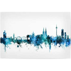 artboxONE Plakāts 150 x 100 cm Pilsētas Ķelne Vācija Skyline Blue Ķelne Ķelnes audekls