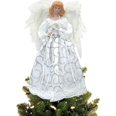 Christmas Angel for Christmas Tree Topper, Angel Christmas Tree Topper, 12 Inches / 32 cm Christmas Tree Topper Angel, Tree Topper with Luminous Angel for Christmas Tree Decoration, Christmas Party