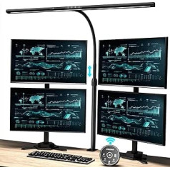 EYOCEAN LED galda lampa, 24 W 80 cm galda lampa ar žestu kontroli, aptumšojama dienas gaismas lampa, acu aizsardzība, monitora lampa pakalpojumu sniedzējiem birojā, lasītāji, arhitekti, drēbnieki