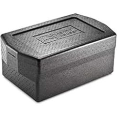 termohauzeris EPP Thermal Box GN 1/1 Comfort ar vāku - 38 litri - 67 x 40 x 30 cm - melns - ar ērtiem padziļinātiem rokturiem