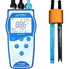 Apera Instruments PC8500 pārnēsājams daudzparametru mērītājs (pH diapazons: -2,00 līdz 16,00; vadītspēja: 0 līdz 200 mS/cm; TDS: 0,1 mg/L līdz 100 g/L; sāļums no 0 līdz 100 ppt)