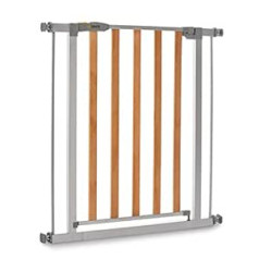 Hauck Wooden Lock 2 drošības vārti bērniem / bez urbšanas / 75 - 80 cm plats / paplašināms ar atsevišķu pagarinājumu / metāls / pelēks