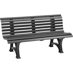 BLOME Plastic Park Bench with 13 Slats, Width 1500 mm, Iron Grey