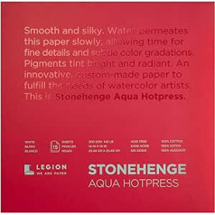 Yupo Paper SQH140WH Stonehenge Aqua Block Hotpress Pad 10