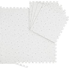 Relaxdays Puzzle Mat Stars, 8 Pieces, EVA Foam, Non-Toxic, Baby & Children, Play Mat, 50 x 50 cm, White/Grey