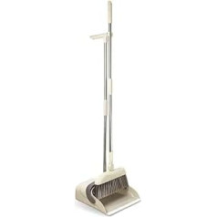 Maximex 180° Rotating Corner Dustpan Set - 180° Rotating Dustpan Set with Long Telescopic Handle and Magnetic Holder, Rustproof Stainless Steel, 113 x 28 x 27 cm, Grey