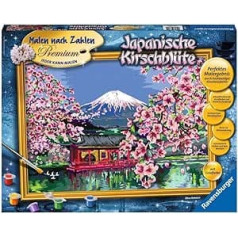 Ravensburger Paint by Numbers 28841 - Japāņu ķiršu zieds - Pieaugušajiem un bērniem no 14 gadu vecuma, 50 x 80 cm