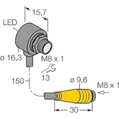 3066660 — T8AP6D50Q, optiskais sensors Reflexionslicchttaster miniatursensors