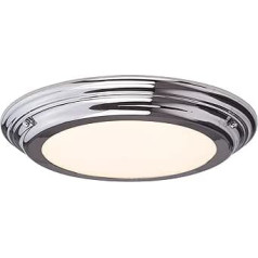 Licht-Erlebnisse ANISA LED Ceiling Light in Polished Chrome IP54 Diameter 36 cm Art Nouveau Design Bathroom Light