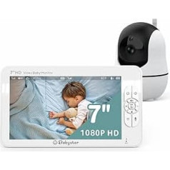 Babystar Baby Monitor with Camera 7 Inch 1080P HD Video Baby Monitor, Infrared Night Vision, Two-Way Audio and VOX Module, Temperature, Up to 22 Hours Battery Life, 2024 Improved Baby Monitor, Ideal