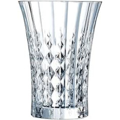 Cristal d'Arques Paris - Lady Diamond - 6 ūdens glāzes 360 ml - spīdums, caurspīdīgums un augsta pretestība - pastiprināts iepakojums piemērots pārdošanai tiešsaistē