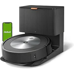 iRobot® Roomba® j7+ ar Wi-Fi iespējots robots putekļsūcējs ar automātisku sūkšanas staciju, kartēšanu un divām gumijas birstēm visām grīdām – objektu noteikšana un izvairīšanās – mācās un kartē