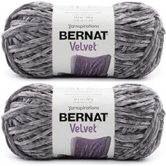 Bernat Velvet Vapor Grey dzija - 2 iepakojumi pa 300 g - poliesters - 5 lielgabarīta - 315 metri - adīšana/tamborēšana