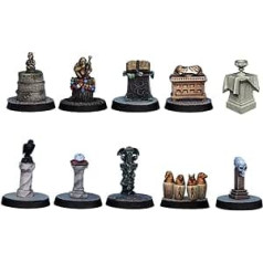 Fantāzijas pārsēji — balta metāla galda RPG, nekrāsotas miniatūras — krāsojamas 28 mm reljefa rekvizītu figūras — 3D 28 mm Dungeons and Dragons dekorācijas, iepriekš samontēti galda virsmas DND piederumi