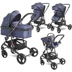 Trio 3-in-1 Combination Pram with Car Seat 0 m + ALBA SET Lorelli