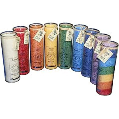 Chakra Palm Light Candle Palm Wax Pack of 12 in Mixed Box (approx. 100 Hours Burning Time)