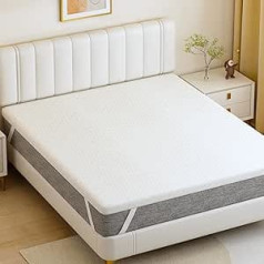 FRIDEKO Memory Foam virsmatracis vienvietīgai gultai, vienguļamā gulta, hipoalerģisks gultas pārklājs ar elastīgām stūra siksnām, muguras sāpju atbalsts, 90 x 190 cm