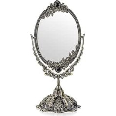 SUMTREE Vanity Mirror Decorative Vintage Oval Double Mirror for Table Photography Dressing (Small, Bronze)