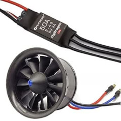 FLYCOLOR EDF 64 mm 3500 KV 4S RC reaktīvais lidmašīnas 11 asmeņi ar RC bezsuku motoru ar ESC 50A (2 ~ 4S) līdzsvars pārbaudīts