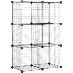 AmazonBasics - 6 plauktu kubs, stiepļu plaukts, melns
