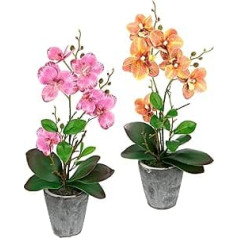 Mākslīgo ziedu tauriņu orhideja ar lapām un gaisa saknēm keramikas podiņā Mākslīgais zieds Mākslīgā orhideja Phalaenopsis ar stādītāju mākslīgo augu kāzu dekorācija Zīda zieds Īsts pieskāriens