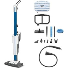 Polti Vaporetto SV620_Style Steam Mop with Integrated Hand Cleaner, Floor and Carpet Cleaning, with Extra Steam Function, 15 Accessories, Vertical Parking Position, Blue