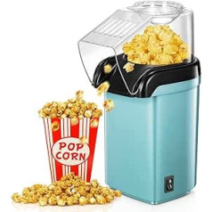 1200 W Popcorn Machine, Mini Popcorn Maker, Easy to Use Hot Air Machine, 2 Minutes Fast, Fat Free, Oil-Free, Includes Corn Measuring Spoon, for Football Evening and Christmas Parties, Green