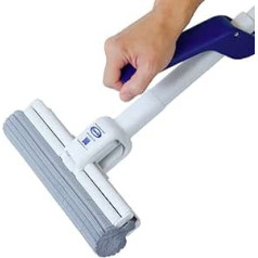 CleanAid OneTouch Magic Mop Floor Mop - Absorbent PVA Sponge - Floor Mop System with Wring Function - Pet Hair Remover, Ideal for All Smooth Surfaces, Tiles, Laminate, Wooden Floors