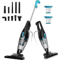 INSE Powerful Cordless Broom Vacuum Cleaner, 2-in-1 Handheld Vacuum Cleaner with 6 m Long Cable, 16000Pa Vacuum Cleaner and Bagless Vertical Lightweight Broom Vacuum Cleaner for Pet Hair