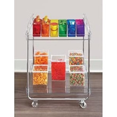 The Home Edit by iDesign Clear 2 Shelf Rolling Cart with Lockable Wheels