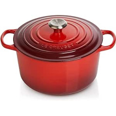 Le Creuset 21195260602430 Augsts, apaļš čuguna kastrolis 26 cm ķiršu sarkans