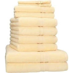 Betz 10-Piece Hand Towel Set Pure Gold Quality 600 g/m² 100% Cotton 2 Bath Towels 4 Hand Towels 2 Guest Towels 2 Wash Mitts Beige