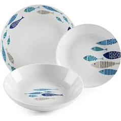 Excelsa Ocean North Sea 18-daļīgs porcelāna šķīvju komplekts