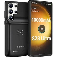 NEWDERY Akumulatora vāciņš priekš Samsung Galaxy S23 Ultra 10000 mAh Pārnēsājams uzlādes akumulators Papildu akumulators Ārējais mobilā telefona maciņš Akumulators Uzlādējams aizsargvāciņš Power Bank Battery Case for