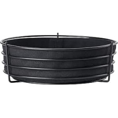 Zone Denmark Singles Metal and 100% Cotton Bread Basket for Fruit and Vegetables, 25.5 cm Diameter, Black