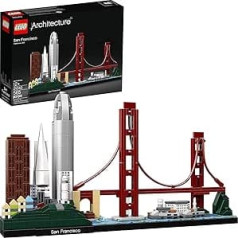 LEGO Architecture Skyline Collection 21043 Sanfrancisko celtniecības komplektā ietilpst Alkatrasa modelis, Zelta vārtu tilts un citi Sanfrancisko arhitektūras pieminekļi (565 gabali)